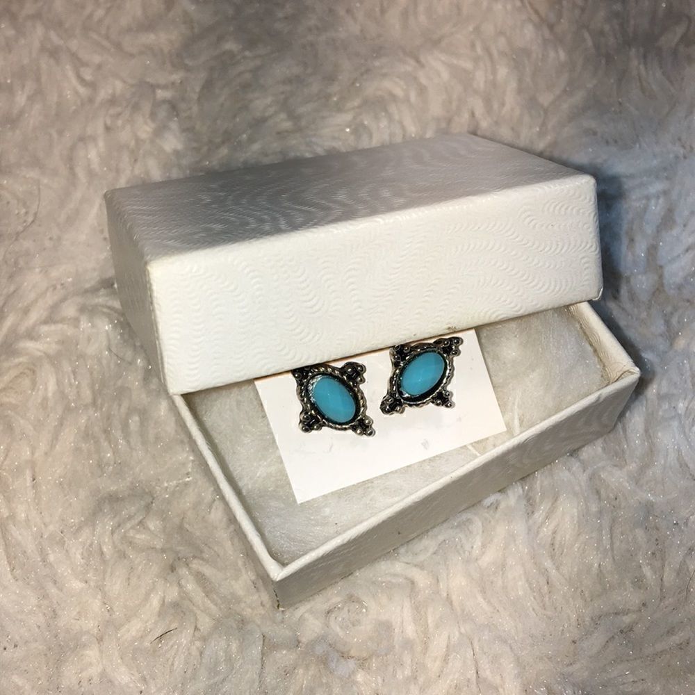 Faux Turquoise Earrings  - Picture 2 of 8